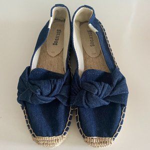 Soludos Blue Knotted Platform Smoking Slipper
